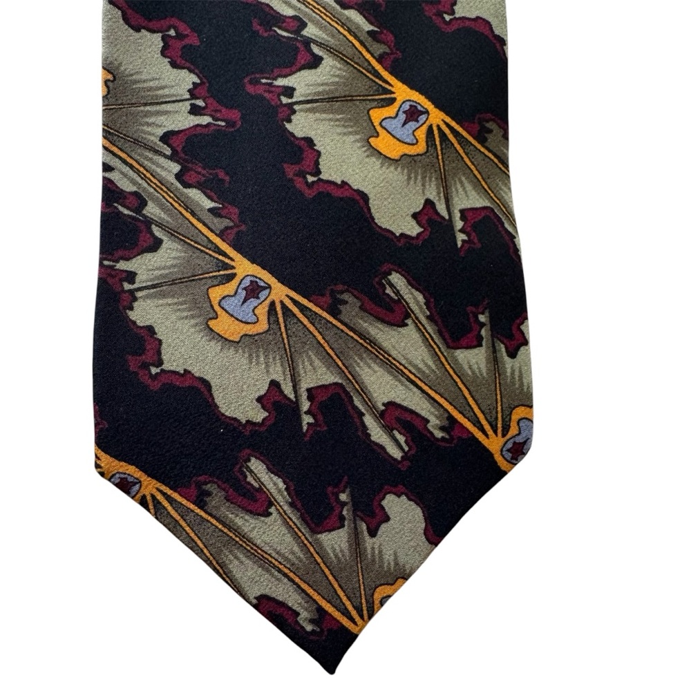 Grateful Dead Olive Green Black Silk Tie - Devil’s Friend Necktie